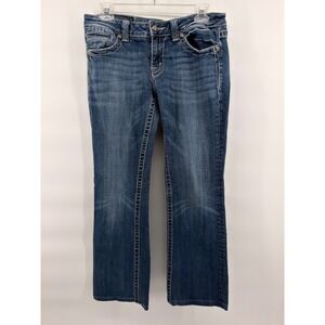 Miss Me Bootcut Jeans 30 JP5327B Fleur De Lis Embellished‎ Bling Low Rise Denim